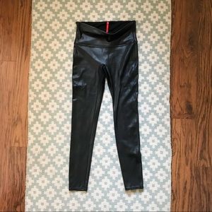 Spank Faux Leather Black Leggings Size Large